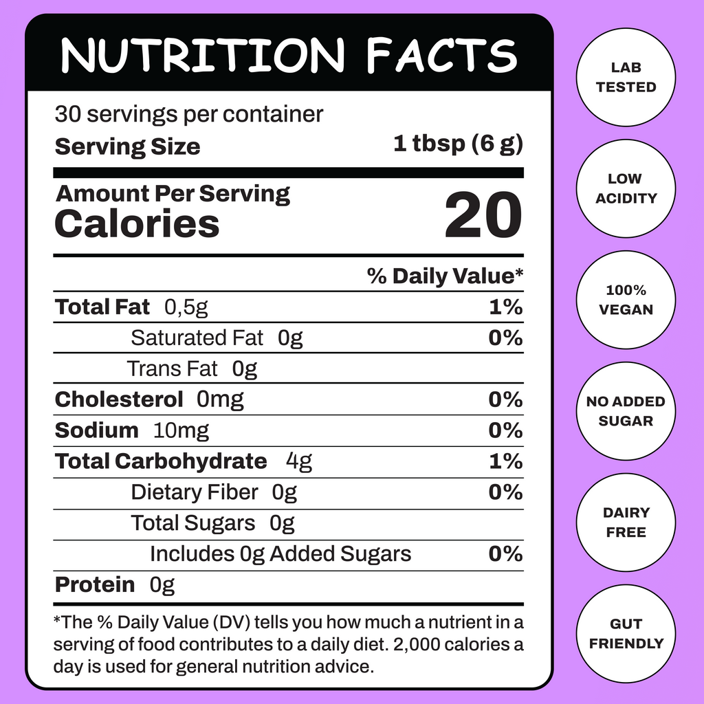 Owl Ryze Focus Classic Nutrition Facts