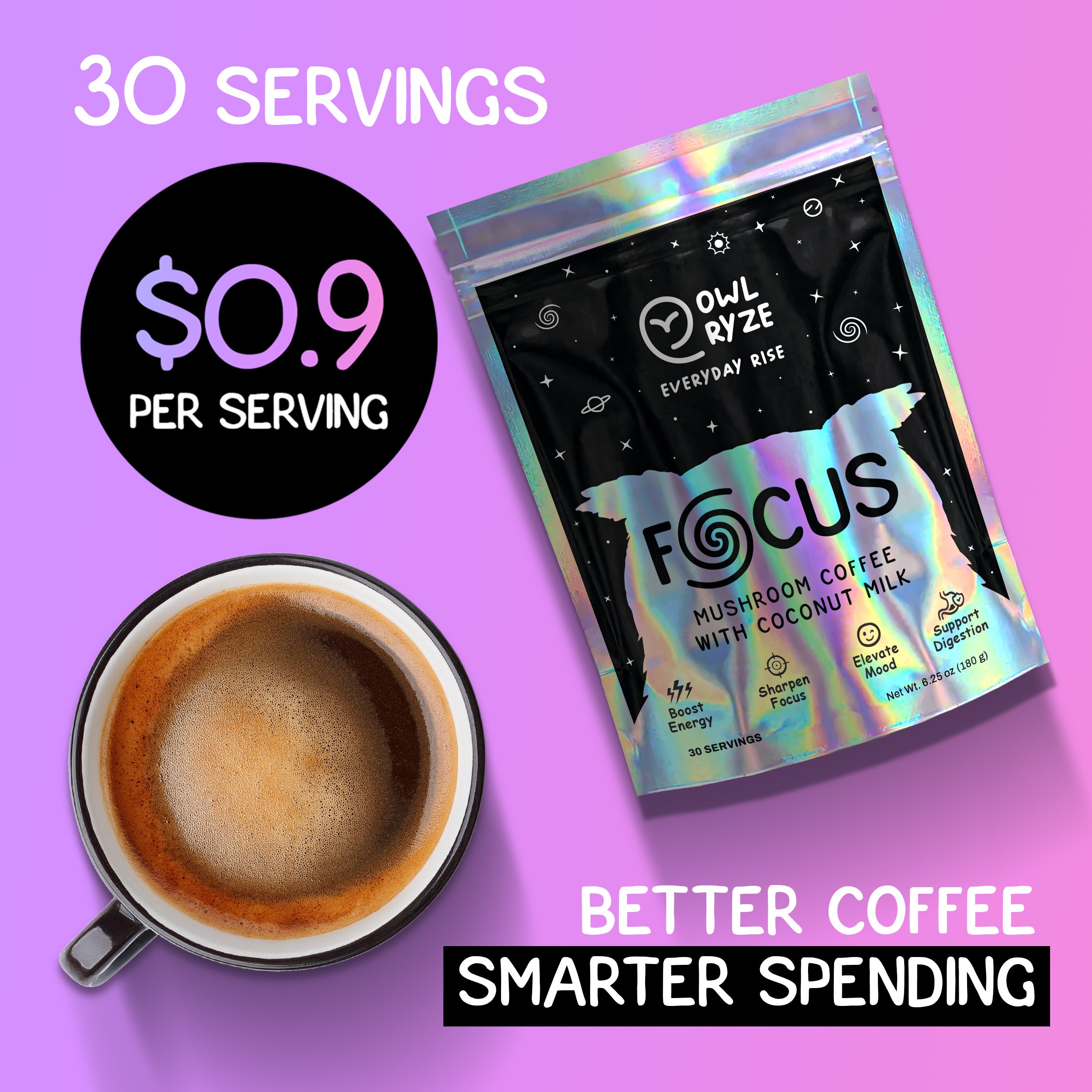 Owl Ryze Focus Coconut Milk